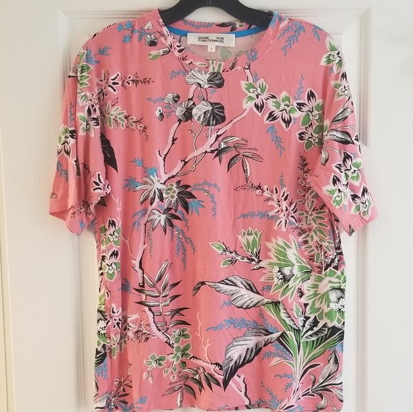 Diane Von Furstenberg Boyfriend Tee in Avalon Hyacinth - Picture 3 of 5